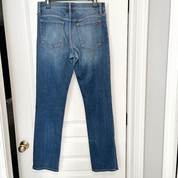 Joe's Hi Waisted Straight Leg Distressed Whiskering Faded Pocket Stretch Jeans - Picture 2 of 12